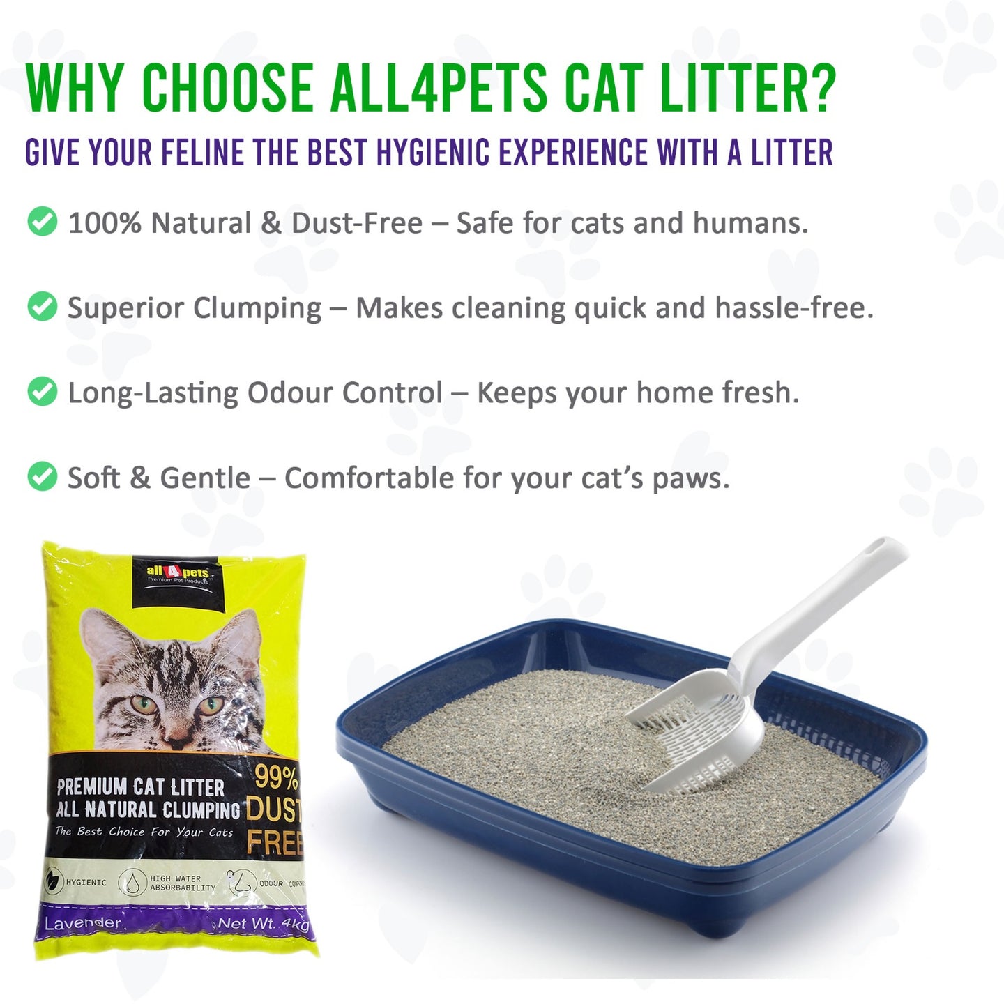 Clumping cat litter dust free All4pets